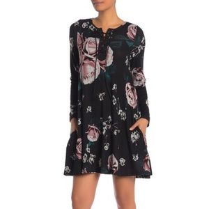 Papillon Floral Brushed Knit Swing Dress NWT
